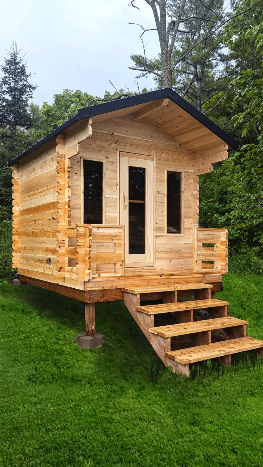 CT Georgian Cabin Sauna with Porch Product ID: CTC88PW