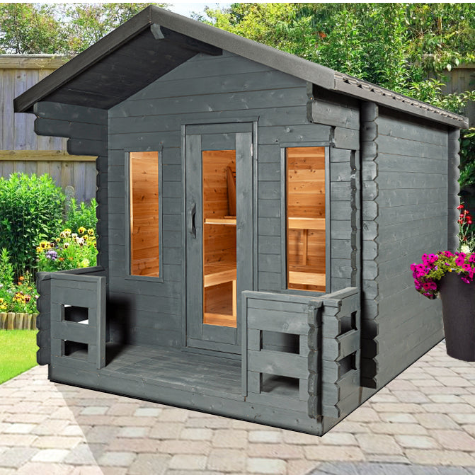 CT Georgian Cabin Sauna with Porch Product ID: CTC88PW