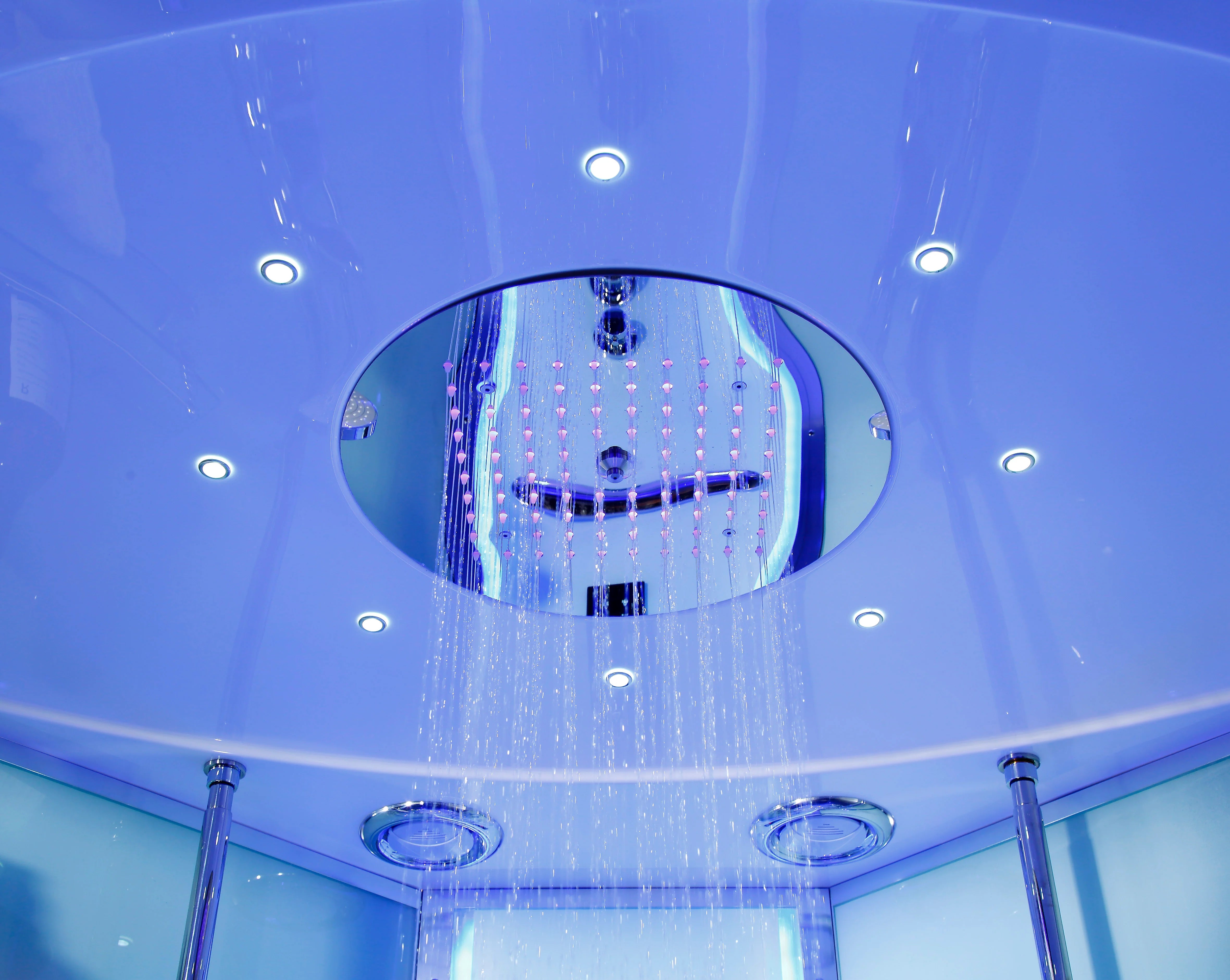 Platinum Comfort Steam Shower- Cylindrical Design with foot Massager and LED Lighting