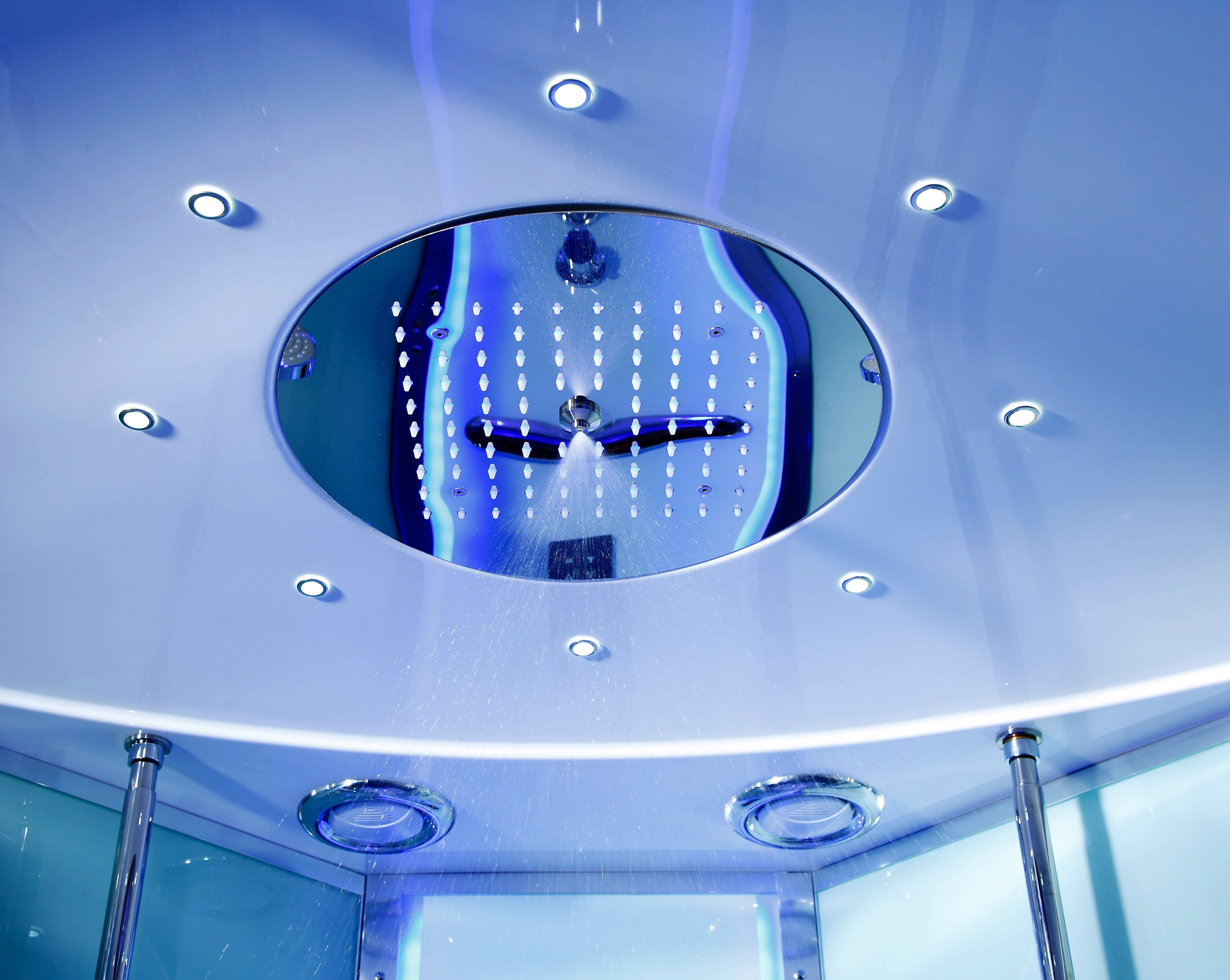 Platinum Comfort Steam Shower- Cylindrical Design with foot Massager and LED Lighting