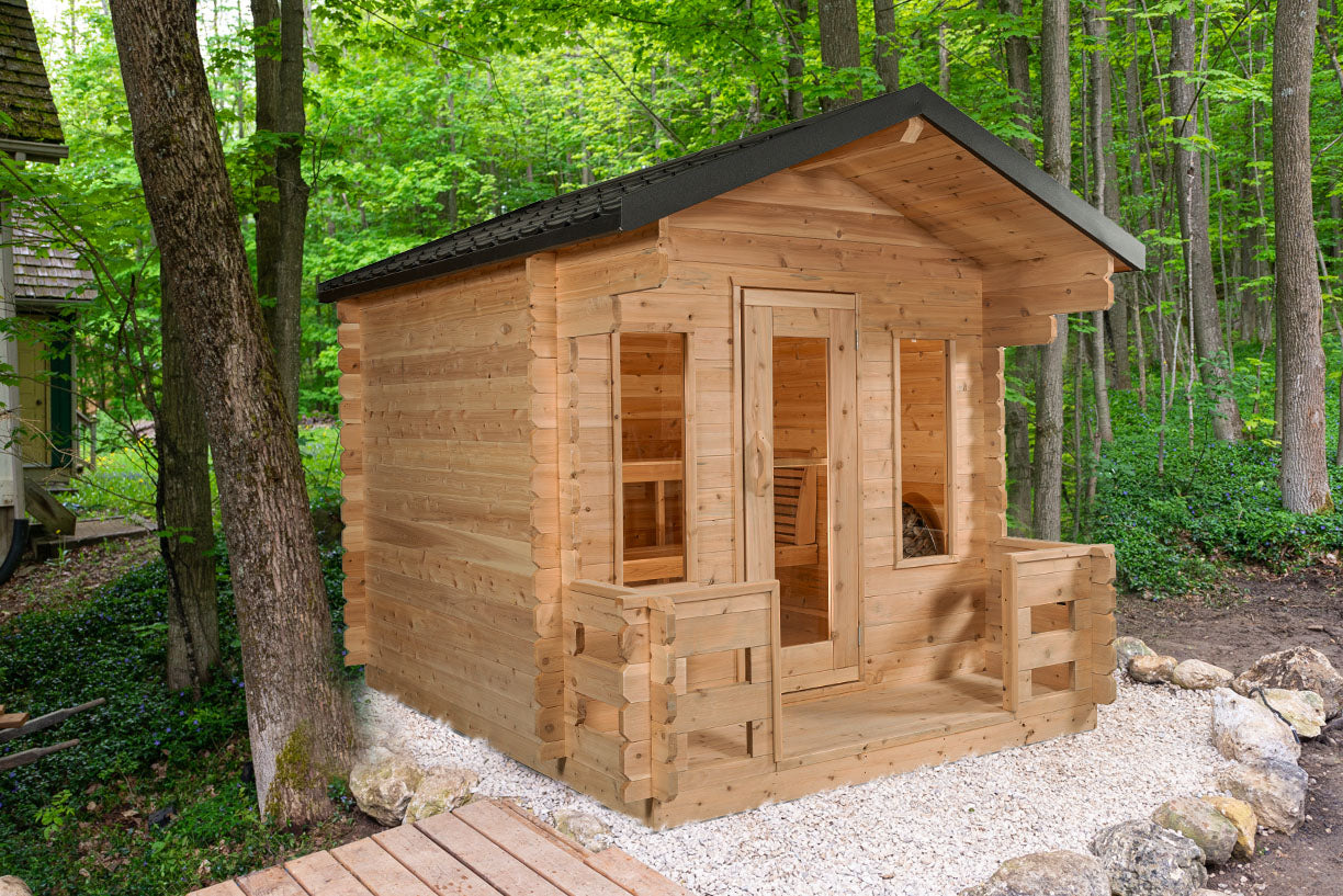 CT Georgian Cabin Sauna with Porch Product ID: CTC88PW